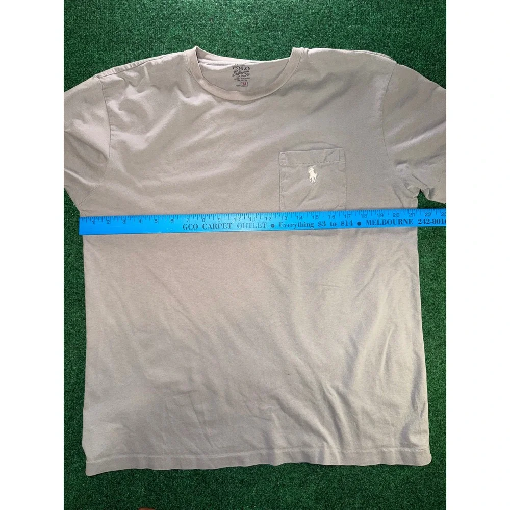 Polo Ralph Lauren Mens Short Sleeve Pocket T-Shirt Gray Cotton Pony Logo M